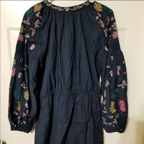 ✨4xHP✨Navy Blue Short Embroidered Tunic MidiDress✨ - Picture 11 of 12